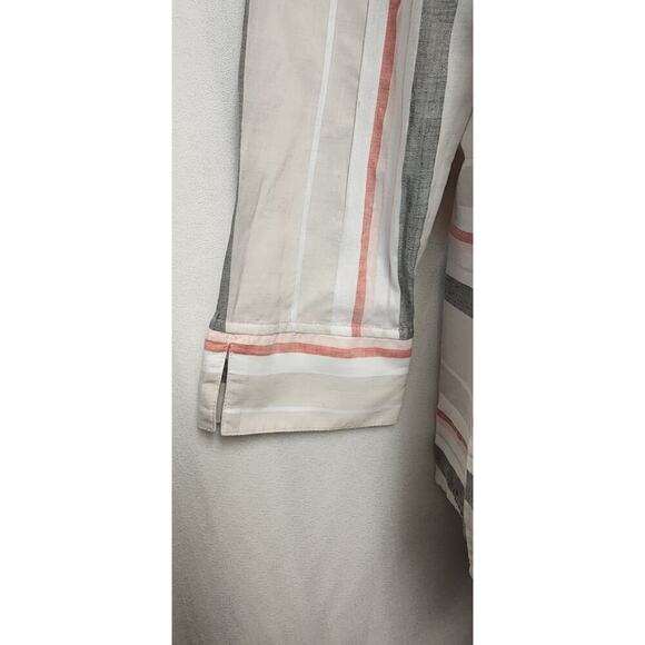 FOXCROFT Womens Collared Shirt Striped Button-Down Top Size 8 - Picture 4 of 12